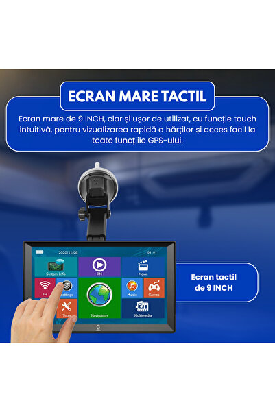 FAMIFY Ecran multimedia auto portabil, 9 inch, 8 GB, 256 MB RAM, negru, pentru mașini și camioane, negru