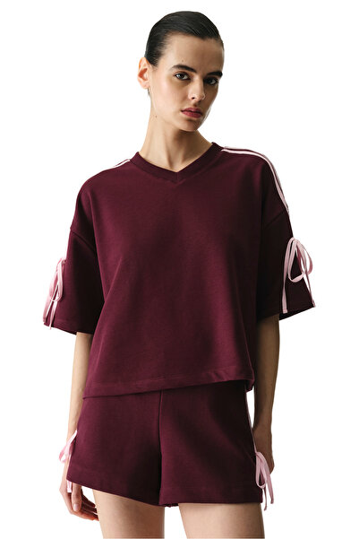 Penti Bordo Bow Detailed Tişört