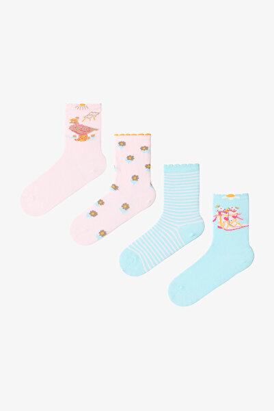 Penti Boy's Cowboy Goose Duck Patterned 4-Piece Socks