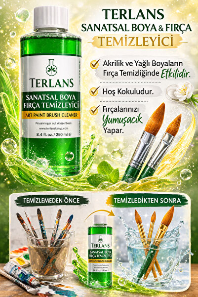 Terlans Sanatsal Boya Ve Fırça Temizleyici Leke Sökücü 250 ml Yağlı Ve Akrili...