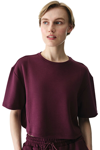 Penti Bordo Silky Feel Dikiş Detaylı Tişört