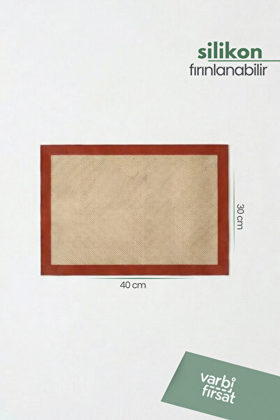 Varbifırsat 40x30 cm Silikon Pişirme Matı – Yanmaz Yapışmaz Fırın Matı, Hamur...