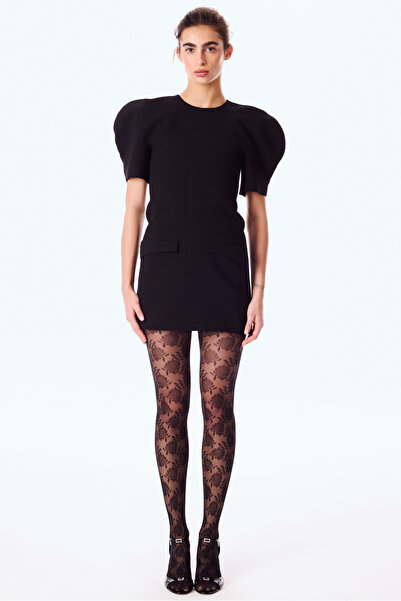 Penti Black Vintage Rose Fishnet Pantyhose