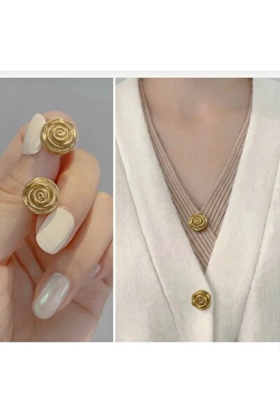 Vira Rise 5 Adet Gül Desenli Düğme Gömlek-Şapka-Çanta vs. Çok Amaçlı Düğmeler