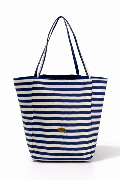 YOYOSO Çizgili Plaj ÇantasıLacivert