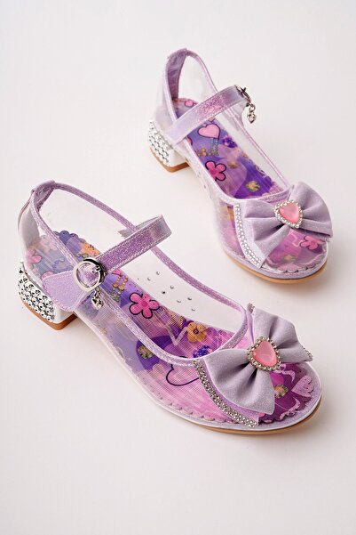 MUGGO PONYTA Pantofi de seară cu toc pentru fete, cu detaliu cu fundă dungi, ...