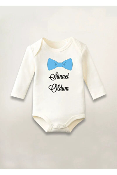 MODA I'M Circumcised Printed Cotton Long Sleeve Snap Baby Bodysuit Undershirt...