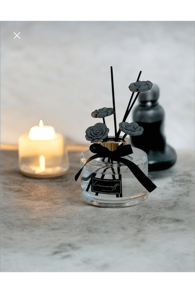 LİNECRAFT 150 Cc Dekoratif Çiçek Taşlı Black Vanilya Oda Kokusu