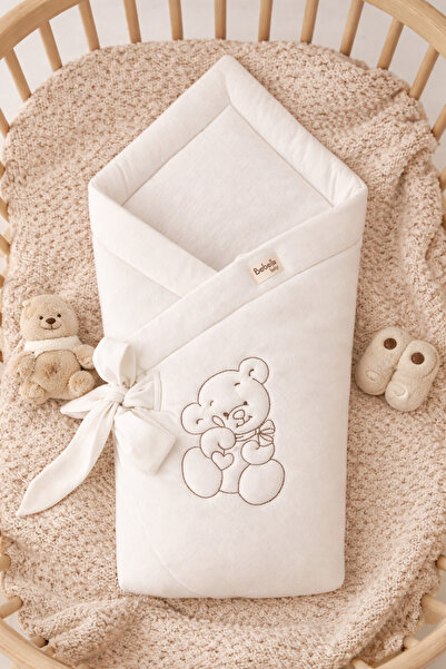 Bebella بطانية قماط للأطفال مصنوعة من القطن بنسبة 100% - تفاصيل مطرزة، خروج م...