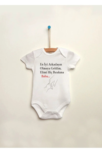 MODA My Best Friend Dad 100% Cotton Snap-On Baby Bodysuit Tank Top Jumpsuit