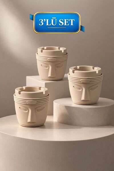 LE PARİS Set de 3 |   Scrumieră pentru fumat fără fum, cu recipient din plast...