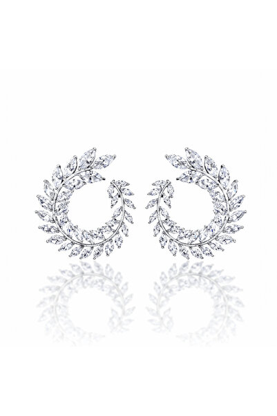 Pursehuit Cercei de culoare argintie, formă spiralată, cu pietre de zirconiu,...