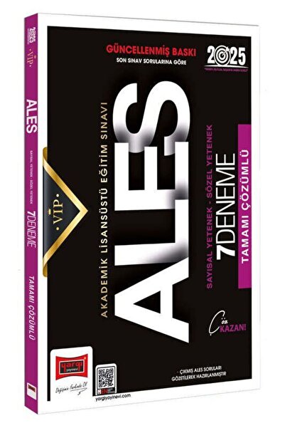 Yargı Yayınları 2025 ALES Vip Sayısal Sözel Yetenek Tamamı Çözümlü 7 Deneme