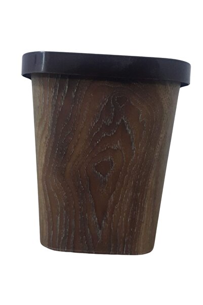 TSUMAB سلة مهملات خشبية مربعة صغيرة - سعة 12 لترًا - سلة نفايات بنمط خشبي عصر...