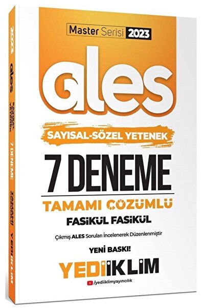 Yediiklim Yayınları 2023 Master Serisi Ales Sayısal Sözel Yetenek Tamamı Çözü...