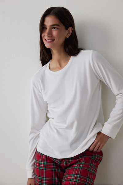 Penti Kırmızı Comfy Time Ekoseli Uzun Kollu Termal Etkili Pijama Takımı