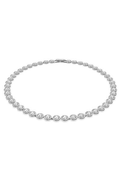 Pursehuit Colier de tenis de lux, culoare argintie, cu pietre de zirconiu, Au...