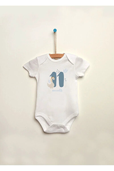 MODA 11 Months Old 100% Cotton Snap Fastener Baby Bodysuit Undershirt Jumpsuit