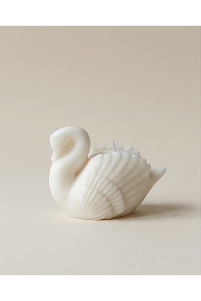 LUMİNA Kuğu Şeklinde Detaylı 1 Adetfiyatıdır Beyaz Dekoratif Mum