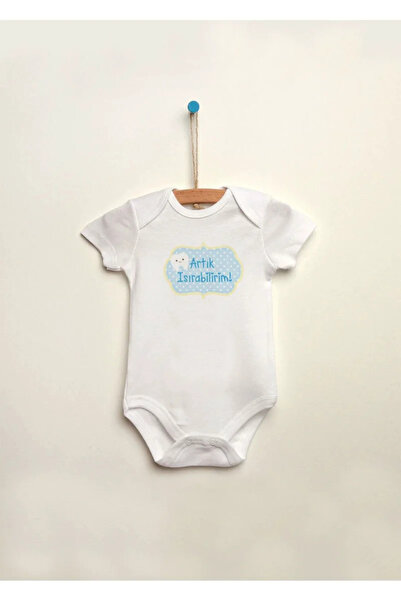 MODA I Can Bite Now Printed 100% Cotton Snap-On Baby Bodysuit Tank Top Jumpsuit