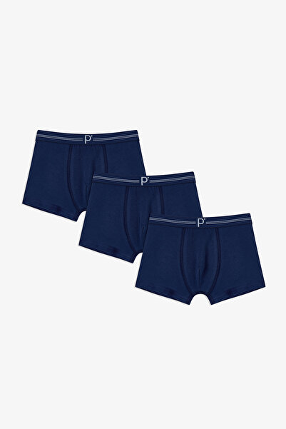 Penti Erkek Çocuk 3 lü Koyu Mavi Tonlu Boxer
