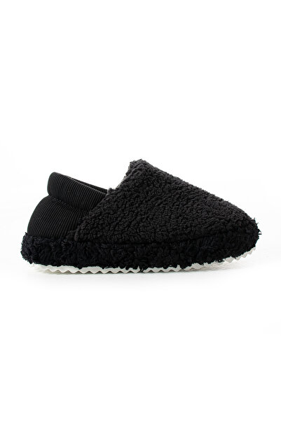 Moda Devrin Black Slippers - Home Boots, Towel Fabric and Elastic Back Home S...