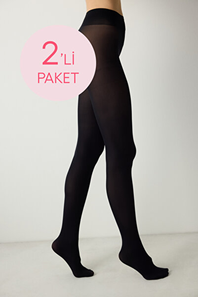 Penti Černé 2dílné neprůhledné punčochové kalhoty-Pentilicious