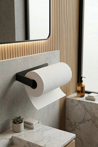 wiesmann Modern Mat Siyah Lazer Kesim Metal Yapışkanlı Kağıt Havluluk Peçetel...