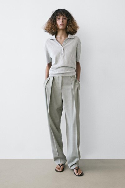 Massimo Dutti Cotton knit polo jumper