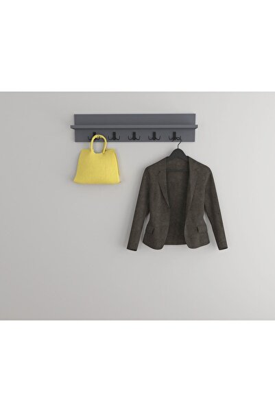 Mirobi Portmanto Elbise Askılığı, Duvar Askılığı, Antrasit, 80 cm