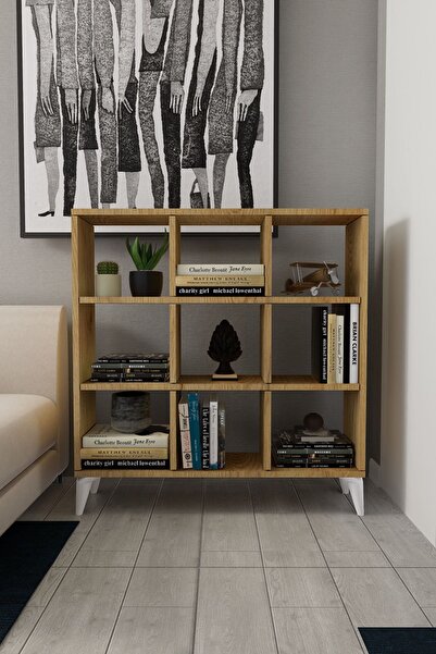 Mirobi 9 Kare Küp Kitaplık 9 Bölmeli Raflı Kitaplık Kare Kitaplık Kütüphane Çam