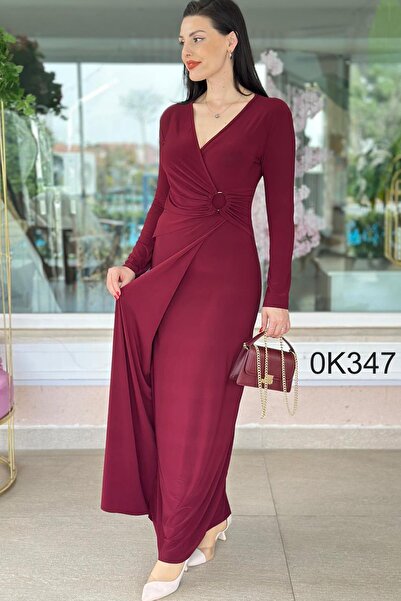 İnce Topuk Rochie cu două rânduri de nasturi 0k347