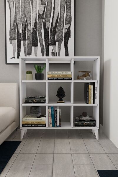 Mirobi 9 Kare Küp Kitaplık 9 Bölmeli Raflı Kitaplık Kare Kitaplık Kütüphane B...