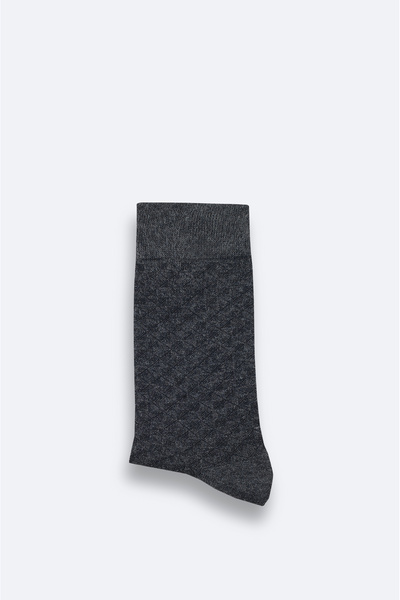 Avva Men's Anthracite Patterned Bamboo Socks A52Y8502