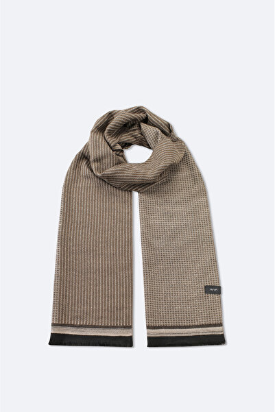 Avva Erkek Vizon Desenli Püsküllü Şal A52Y9406