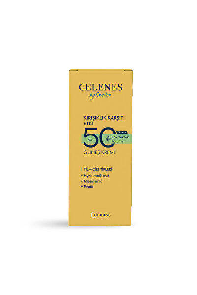 celenes by sweden Celenes Herbal Güneş Kremi Yaşlanma Karşıtı 50 Spf - 50 Ml