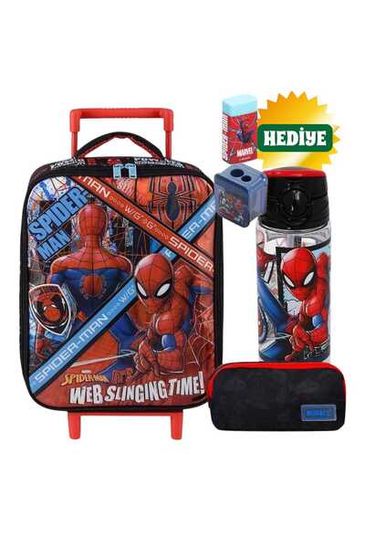 Marvel ÖRÜMCEK ADAM Çekçekli Anaokul Çantası , Muggle Çift Gözlü Kalem Çantas...