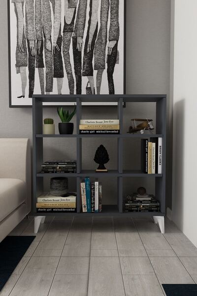 Mirobi 9 Kare Küp Kitaplık 9 Bölmeli Raflı Kitaplık Kare Kitaplık Kütüphane A...