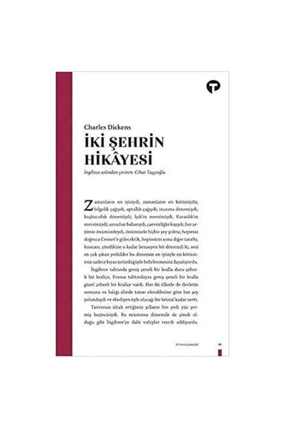 Turkuvaz Kitap İki Şehrin Hikayesi / Turkuvaz Kitap / Charles Dickens
