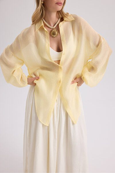 BOHEMAİ Cămașă galbenă supradimensionată Lyra
