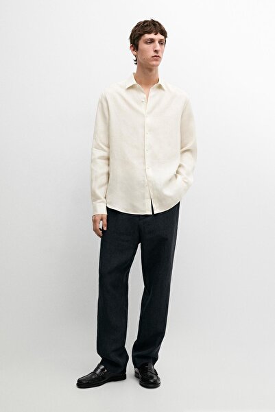 Massimo Dutti Regular fit hafif keten gömlek