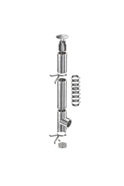 KaminHORN Coș de fum profesional - Practic INOX – Înălțime 7m, diametru inter...