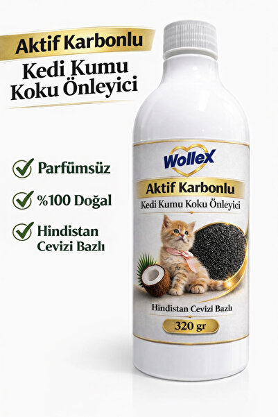 WOLLEX Kedi Kumu Koku Giderici Aktif Karbon Doğal idrar Çiş Koku Önleyici Kok...
