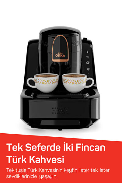 Arzum OK0040 Okka Elite Türk Kahvesi Makinesi Bol Köpüklü Közde Lezzeti, 2 Fincan Kapasiteli, Bakır
