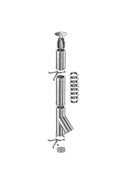 KaminHORN Coș de fum profesional - Practic INOX – Înălțime 5m, diametru inter...