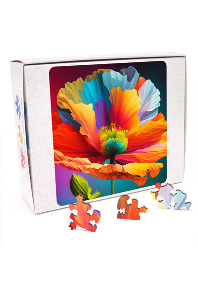 WoodMix Puzzles Puzzle cu flori - Mac de Islanda - 200 de piese - 30 x 30 cm