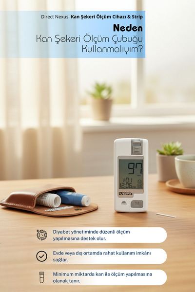 Direct Okmeter Glukoz Ölçüm Cihazı 50 Test Şeridi Set
