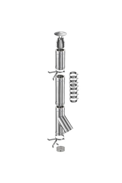 KaminHORN Coș de fum profesional - Practic INOX – Înălțime 8m, diametru inter...