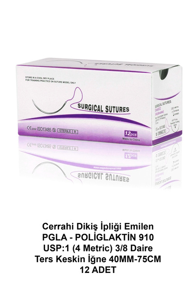 ATEL-SAN Cerrahi Dikiş İpliği Emilen PGLA POLİGLAKTİN 910 USP:1 (4 Metric) 1/...