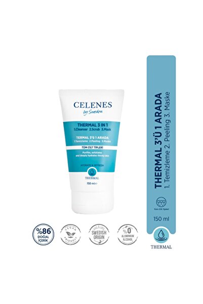 Celenes Thermal 3 IN 1 Temizleme Peeling Maske 150 ml